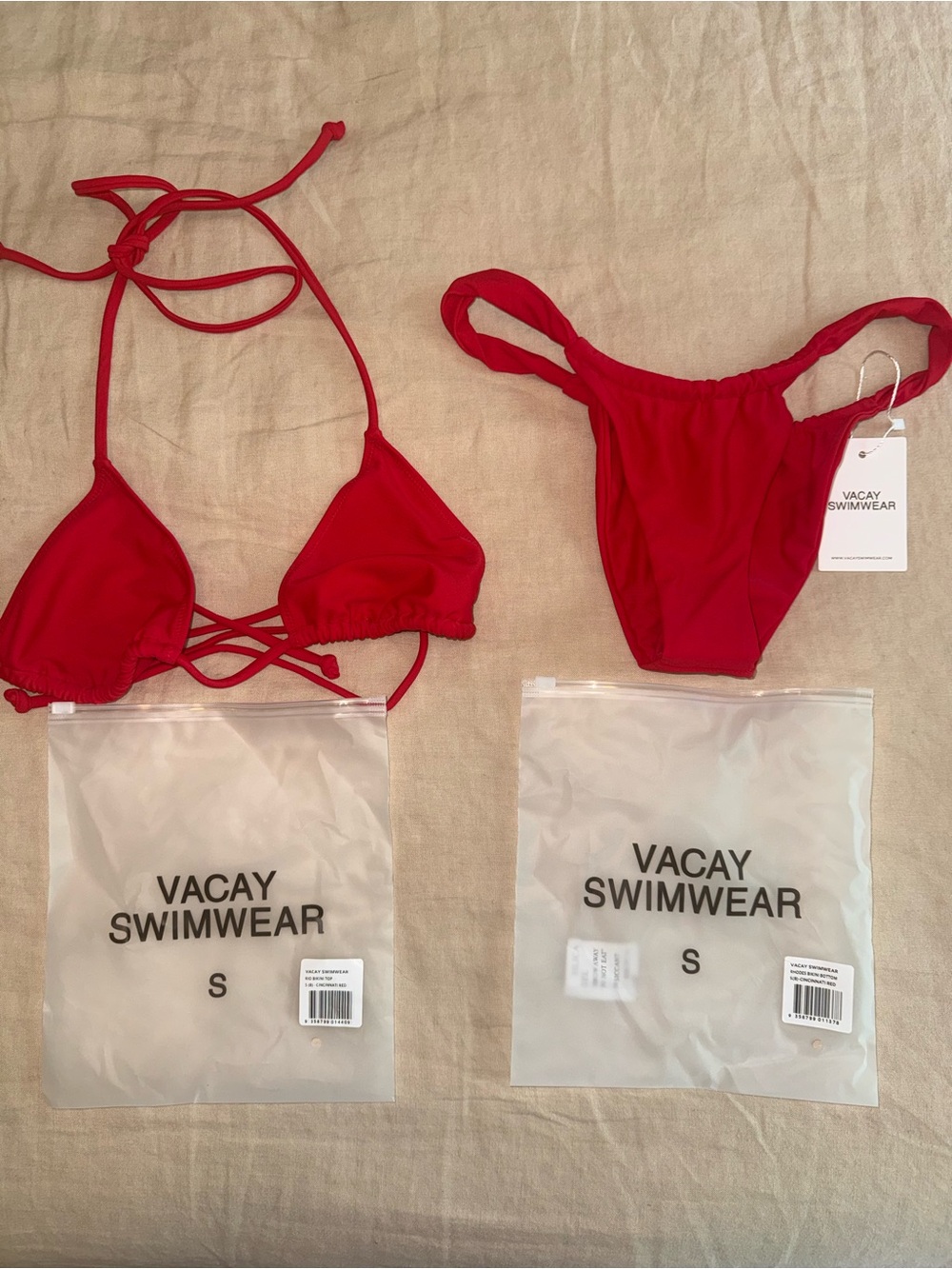 Vacay Swimwear Red Bikini Set